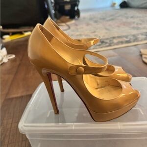 Christian Louboutin Tan Stiletto Heels with Platform